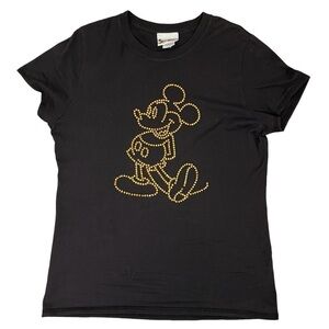 DISNEY 50th Anniversary Mickey Mouse Amber Rhinestone Embellished Cotton T-Shirt